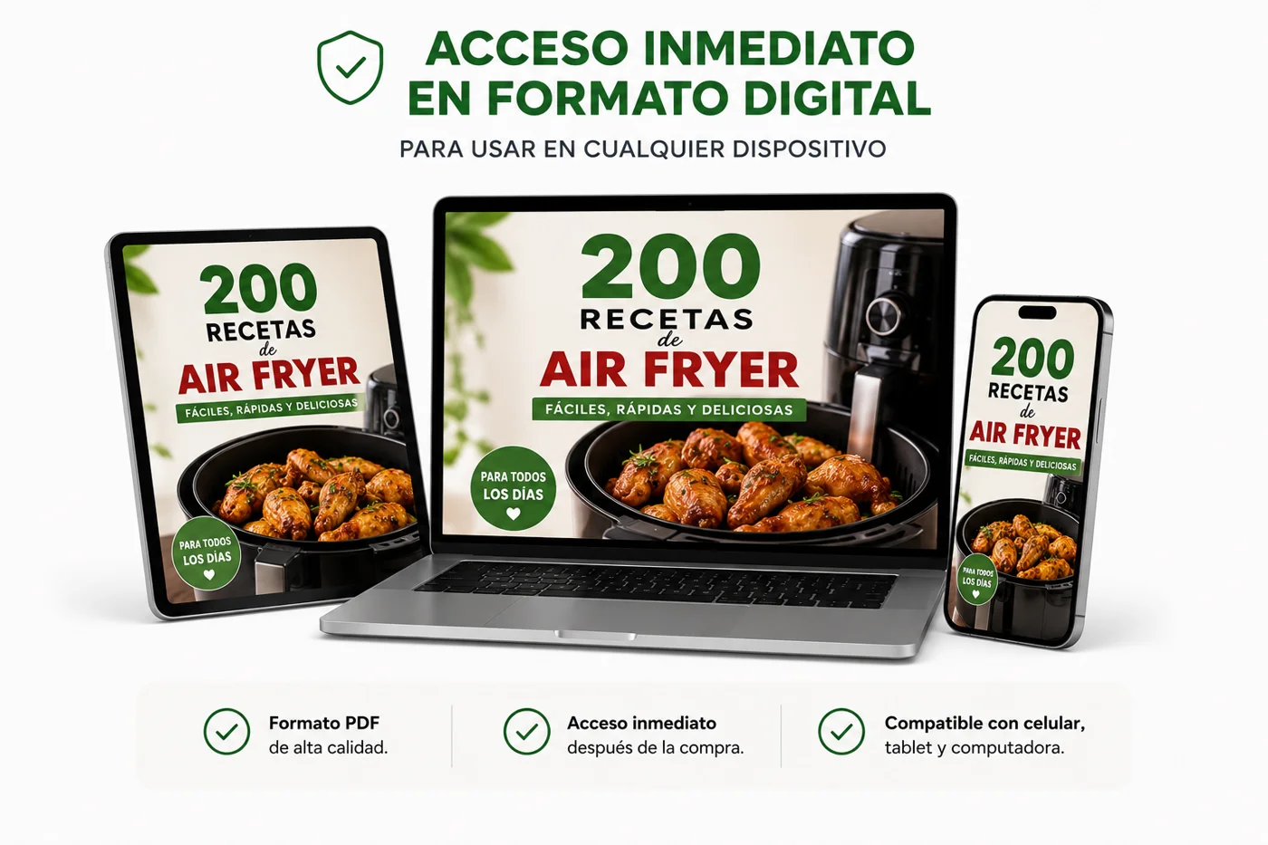 Acceso inmediato en formato digital para celular, tablet y computadora