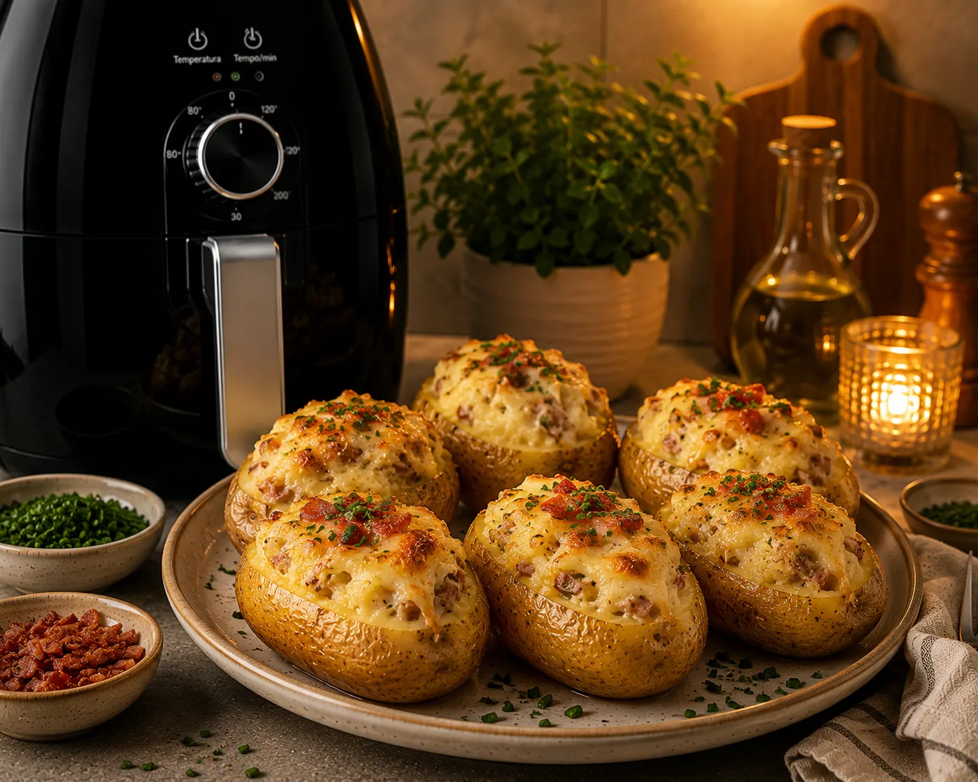 Papas rellenas gratinadas
